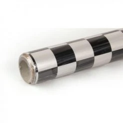 2Mtr Oracover Fun-3 Large Cheq.Pearl Wht/Blk