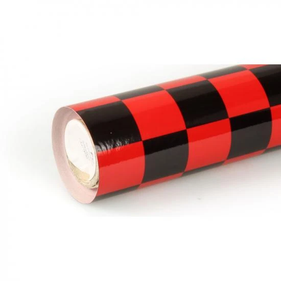 10Mtr Oracover Fun-3 Large Cheq.Red/Black
