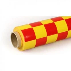 10Mtr Oracover Fun-3 Large Cheq.Yellow/Red