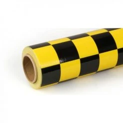 10Mtr Oracover Fun-3 Large Cheq.Yellow/Black
